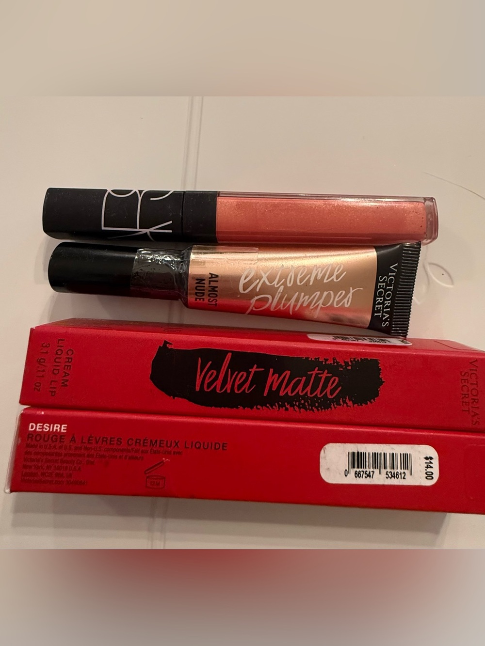 Victoria's Secret Velvet Matte Lipstick & Shimmer Plumper Trio with NARS